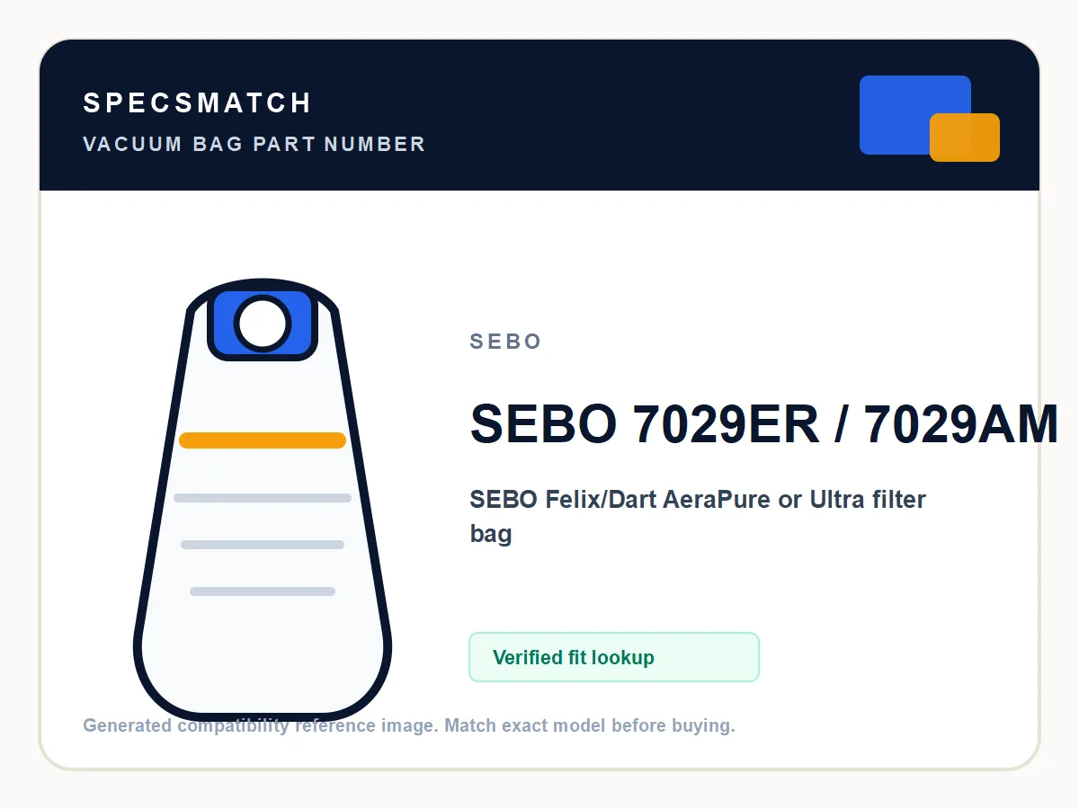 SEBO 7029ER / 7029AM product image showing part number SEBO 7029ER / 7029AM