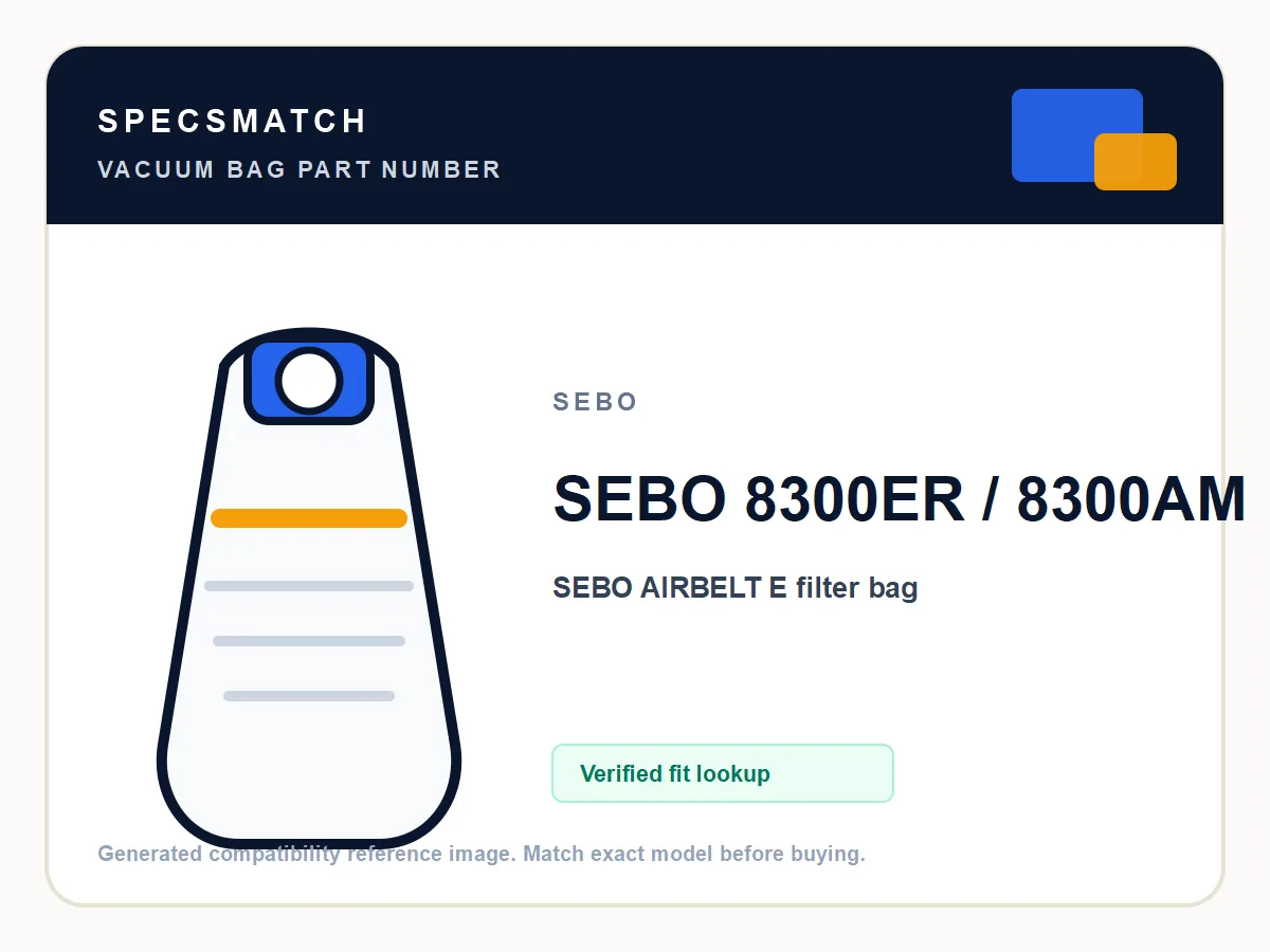 SEBO 8300ER / 8300AM product image showing part number SEBO 8300ER / 8300AM